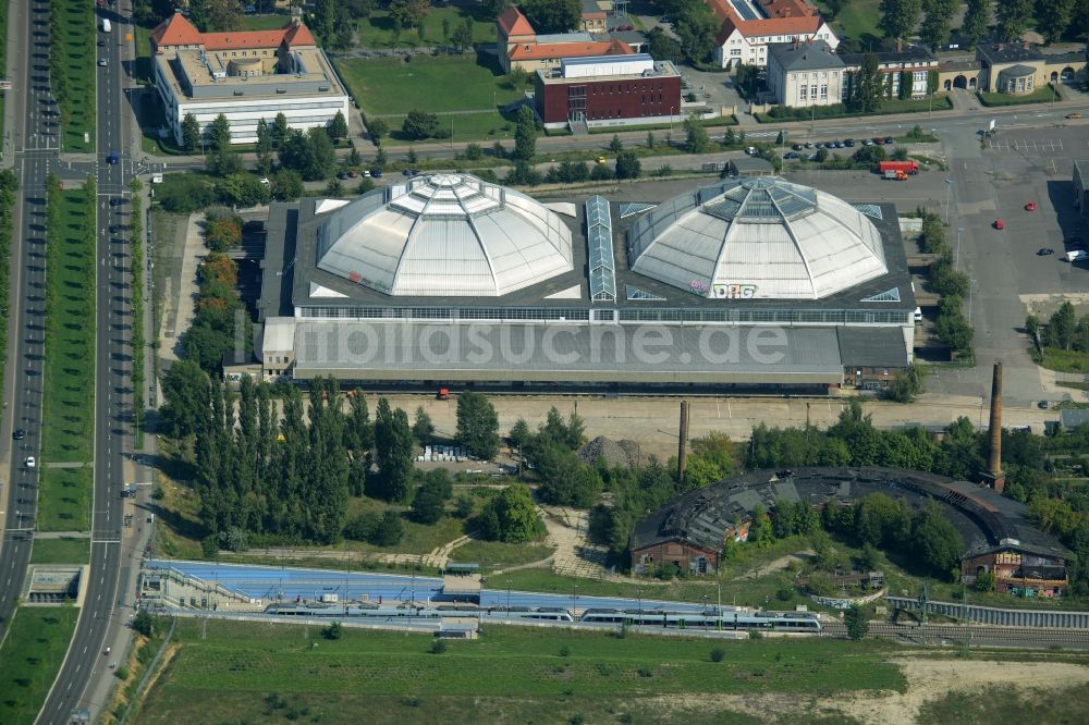 Luftaufnahme Leipzig - Veranstaltungshalle Kohlrabizirkus in Leipzig im Bundesland Sachsen