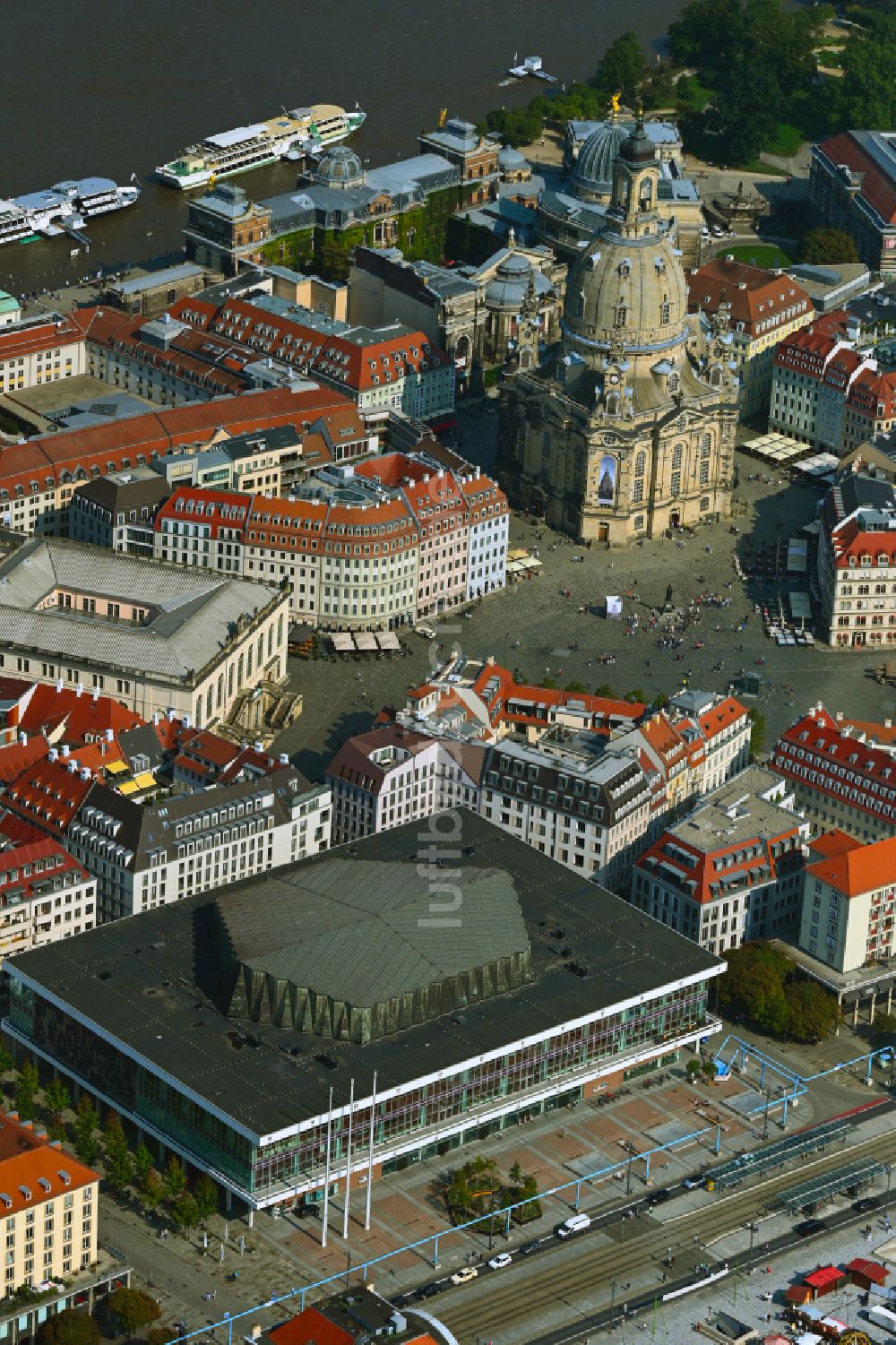 Luftbild Dresden - Veranstaltungshalle Kulturpalast in Dresden im Bundesland Sachsen, Deutschland