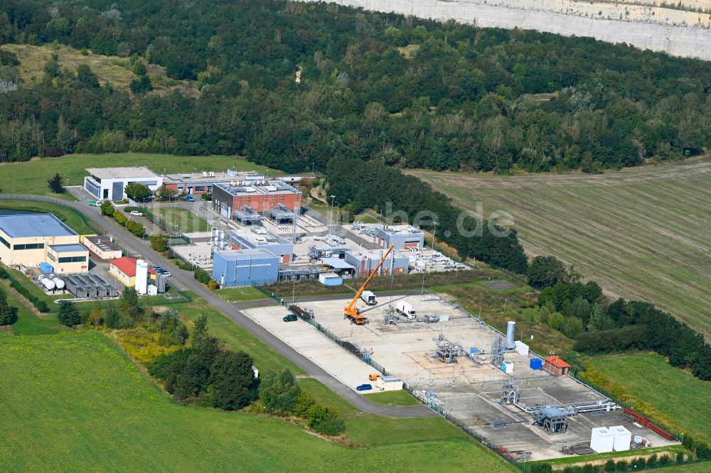 Luftaufnahme Rüdersdorf - Verdichterstadion und Pumpwerk für Erdgas des Energieunternehmens EWE in Rüdersdorf im Bundesland Brandenburg