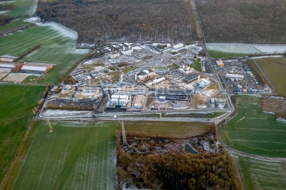 Werne aus der Vogelperspektive: Verdichterstadion und Pumpwerk für Erdgas Open Grid Europe in Werne im Bundesland Nordrhein-Westfalen, Deutschland