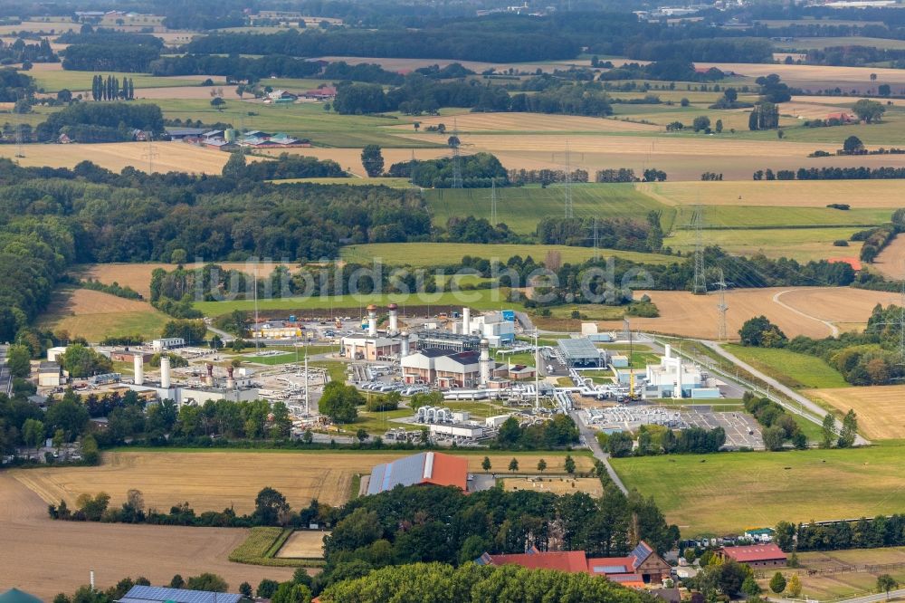 Werne aus der Vogelperspektive: Verdichterstadion und Pumpwerk für Erdgas Open Grid Europe in Werne im Bundesland Nordrhein-Westfalen, Deutschland