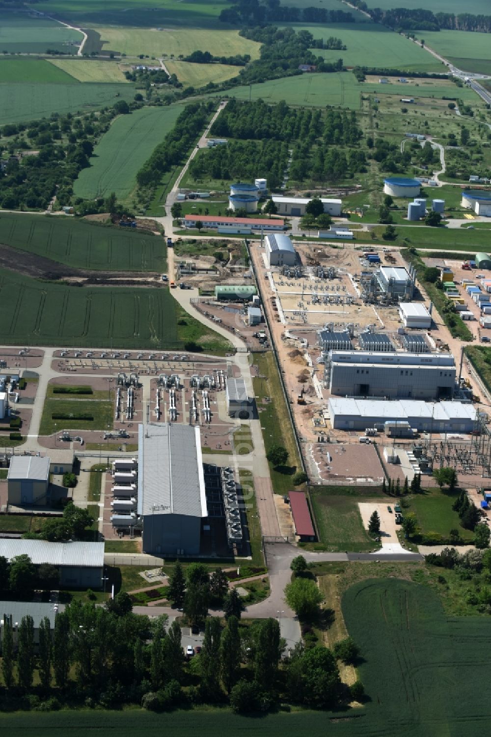 Luftaufnahme Peißen - Verdichterstadion und Pumpwerk für Erdgas im Untergrundgasspeicher Katharina in Peißen im Bundesland Sachsen-Anhalt, Deutschland