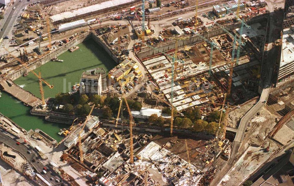 Luftaufnahme Berlin - Veröffentlichung nur bei kompletter Bildautorenangabe und Belegexemplar an die Agentur !! Thema: Baustelle Potsdamer Platz