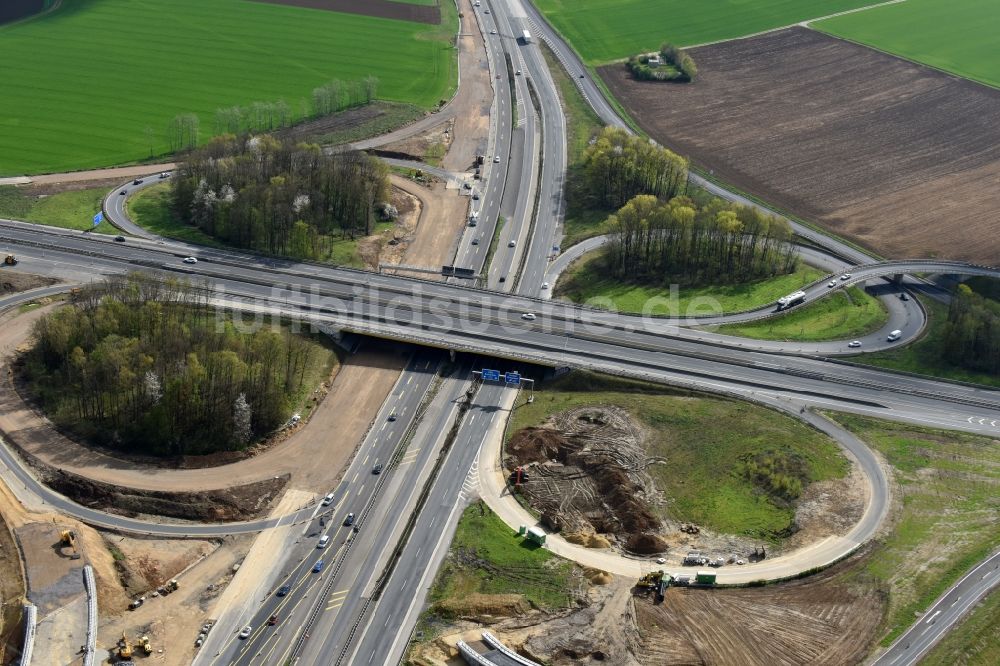 Luftbild Aachen - Verkehrsführung am Autobahnkreuz der BAB A44 - A4 in Aachen im Bundesland Nordrhein-Westfalen