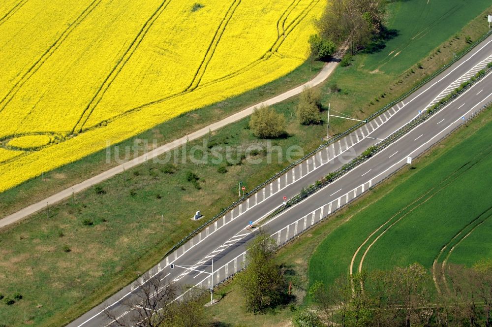 Luftaufnahme Gramzow - Verkehrsführung am Autobahnkreuz der BAB A20 - A11 in Gramzow im Bundesland Brandenburg, Deutschland