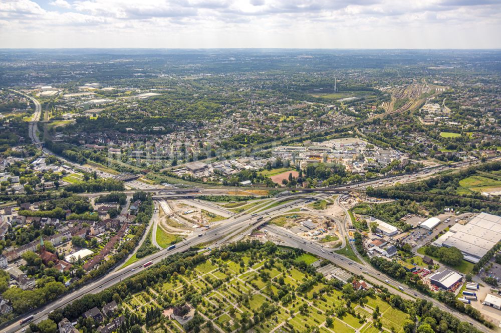 Luftbild Herne - Verkehrsführung am Autobahnkreuz der BAB A42 A43 Kreuz Herne in Herne im Bundesland Nordrhein-Westfalen, Deutschland