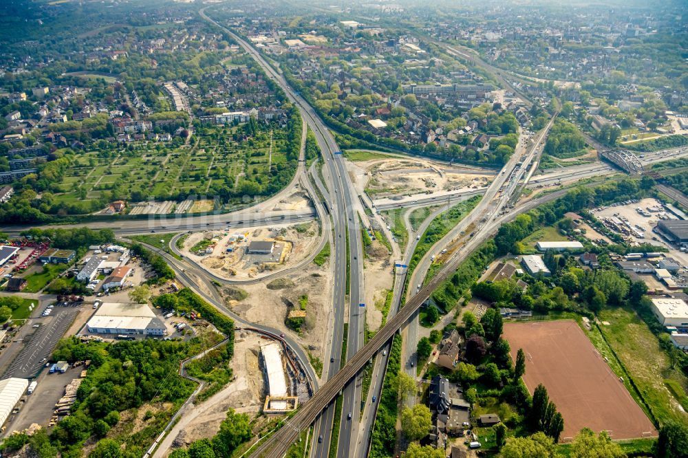 Luftbild Herne - Verkehrsführung am Autobahnkreuz der BAB A42 A43 Kreuz Herne in Herne im Bundesland Nordrhein-Westfalen, Deutschland