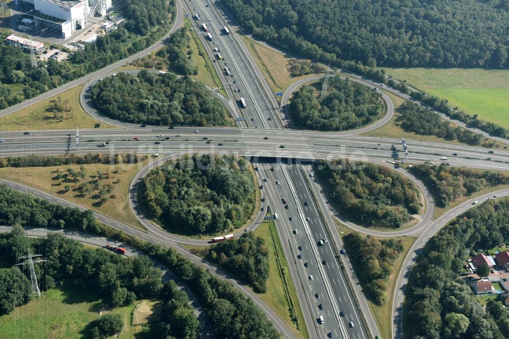 Luftbild Hannover - Verkehrsführung am Autobahnkreuz der BAB A2 und A37 nahe Hannover im Bundesland Niedersachsen