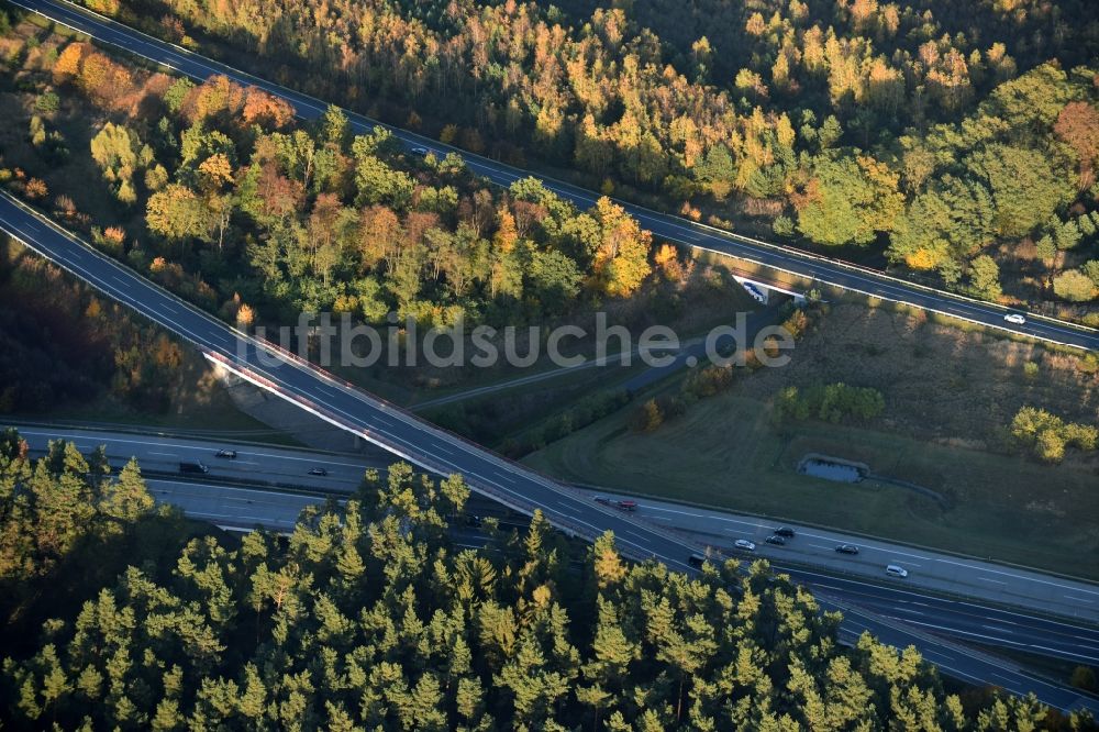 Luftbild Werder - Verkehrsführung am Autobahnkreuz der BAB A2 und A10 Werder im Bundesland Brandenburg