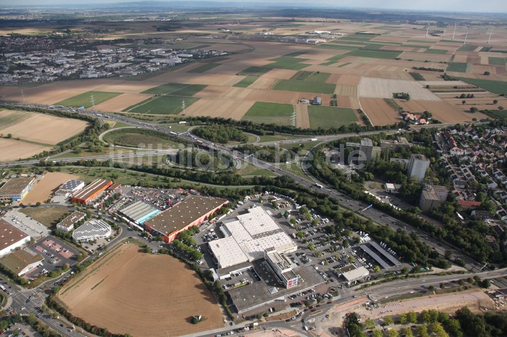 Mainz aus der Vogelperspektive: Verkehrsführung am Autobahnkreuz Mainz Süd der BAB A60 und A63 in Mainz im Bundesland Rheinland-Pfalz