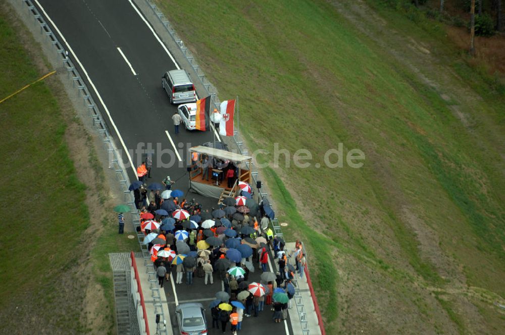 Nuthetal von oben - Verkehrsfreigabe Autobahndreieck Nuthetal