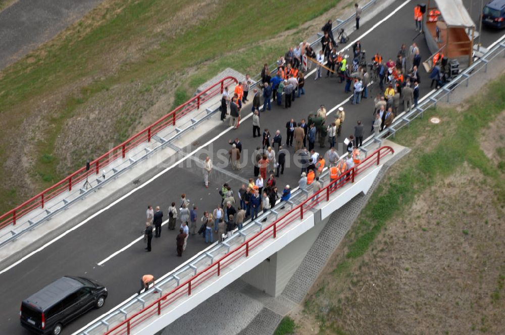 Luftbild Nuthetal - Verkehrsfreigabe Autobahndreieck Nuthetal