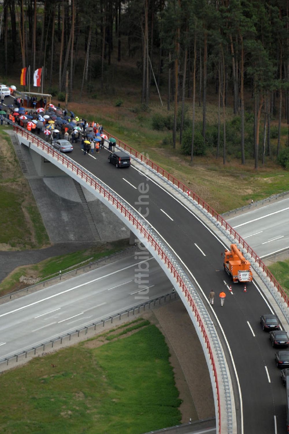 Luftaufnahme Nuthetal - Verkehrsfreigabe Autobahndreieck Nuthetal