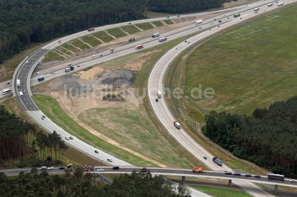 Luftbild Nuthetal - Verkehrsfreigabe Autobahndreieck Nuthetal