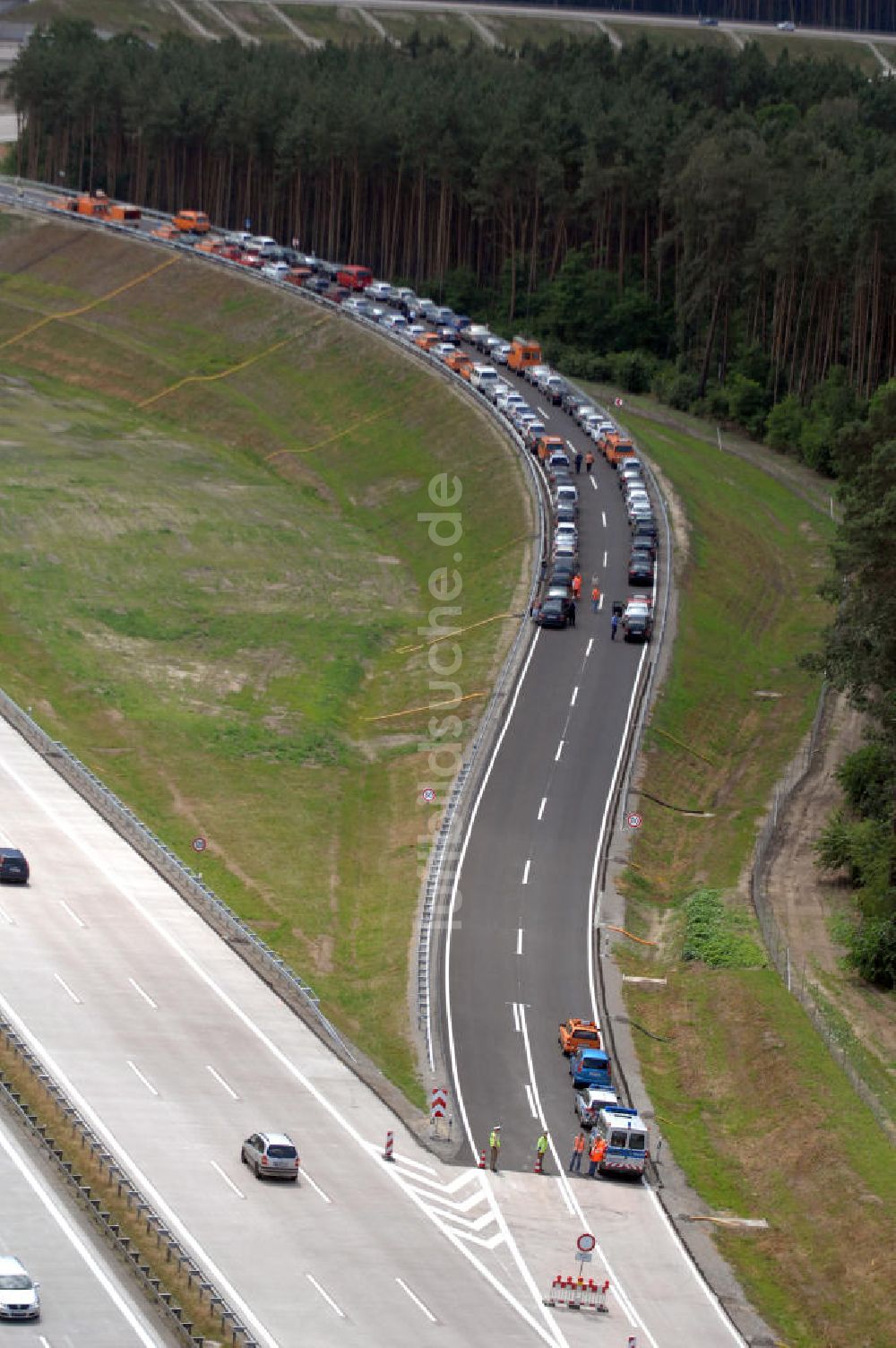 Luftaufnahme Nuthetal - Verkehrsfreigabe Autobahndreieck Nuthetal