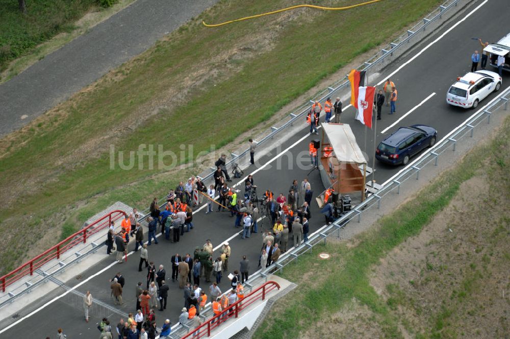 Nuthetal von oben - Verkehrsfreigabe Autobahndreieck Nuthetal