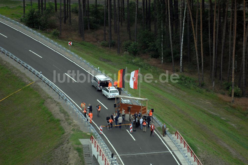 Luftaufnahme Nuthetal - Verkehrsfreigabe Autobahndreieck Nuthetal