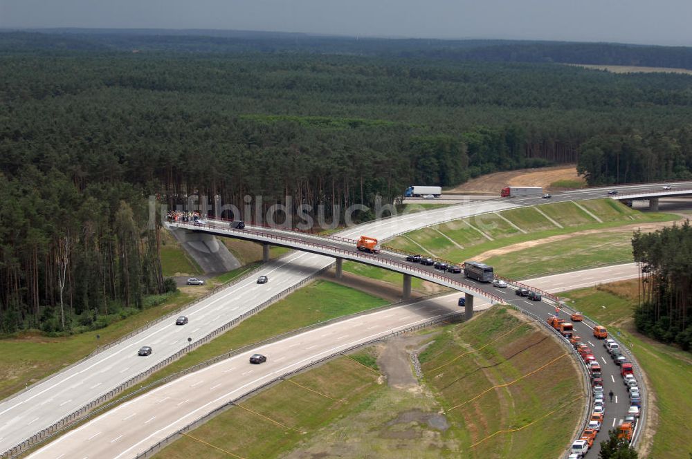 Nuthetal aus der Vogelperspektive: Verkehrsfreigabe Autobahndreieck Nuthetal