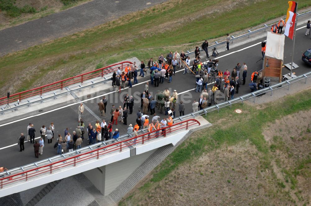 Luftbild Nuthetal - Verkehrsfreigabe Autobahndreieck Nuthetal