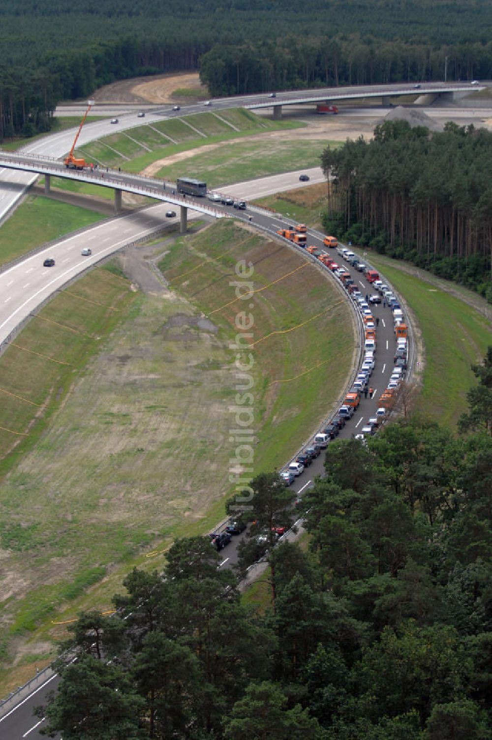 Nuthetal von oben - Verkehrsfreigabe Autobahndreieck Nuthetal