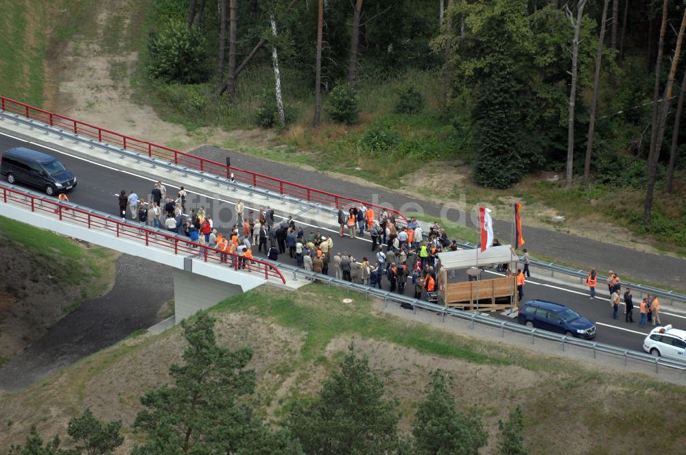 Nuthetal von oben - Verkehrsfreigabe Autobahndreieck Nuthetal