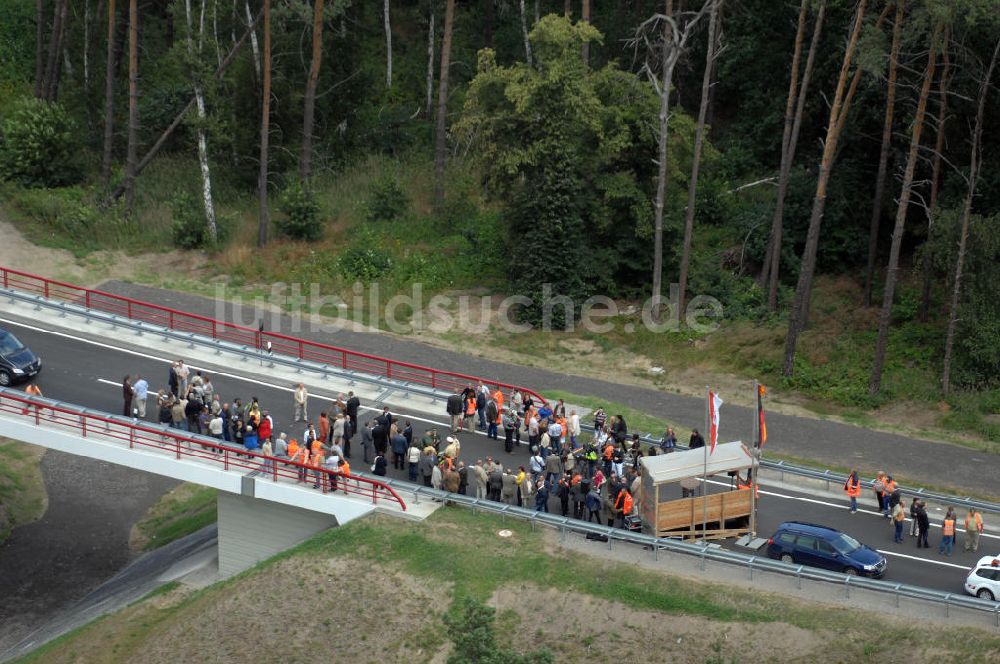 Nuthetal aus der Vogelperspektive: Verkehrsfreigabe Autobahndreieck Nuthetal