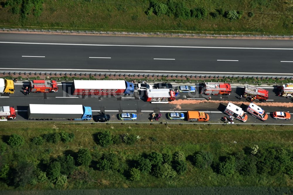 Plötzkau Aus Der Vogelperspektive: Verkehrsunfall Mit Autobahn- Stau Im ...