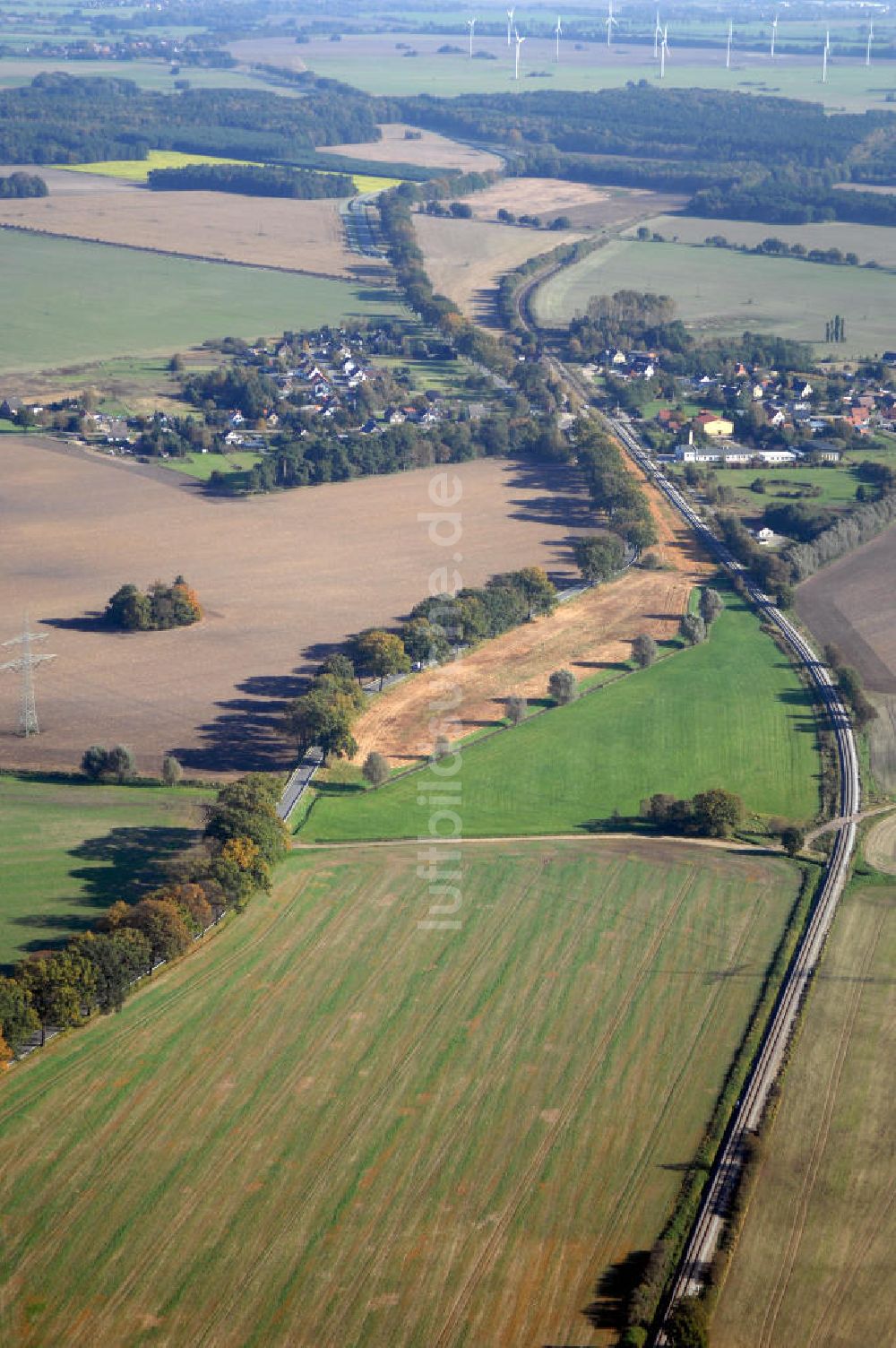 Groß Pankow aus der Vogelperspektive: Verlauf Bundesstrasse 189 von Wittenberge bis Wittstock