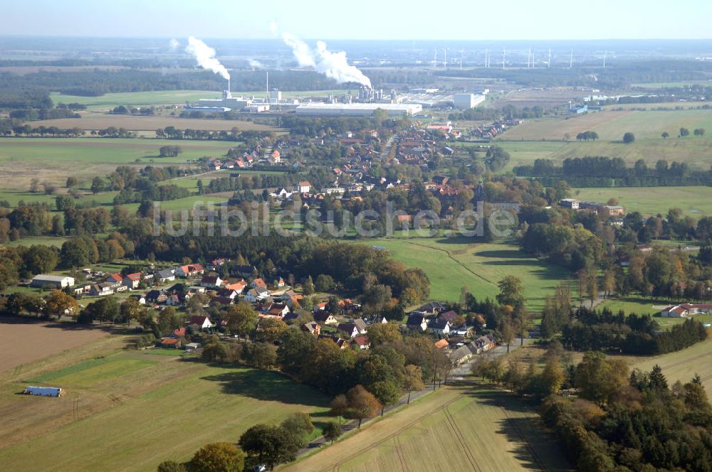 Heiligengrabe aus der Vogelperspektive: Verlauf Bundesstrasse 189 von Wittenberge bis Wittstock