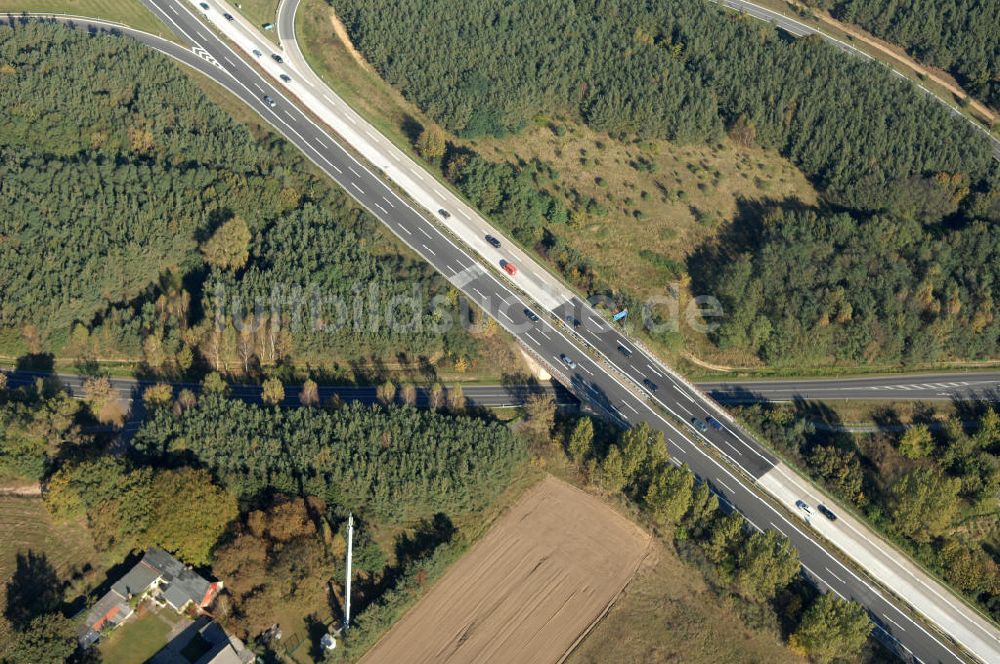 Luftbild Heiligengrabe - Verlauf Bundesstrasse 189 von Wittenberge bis Wittstock