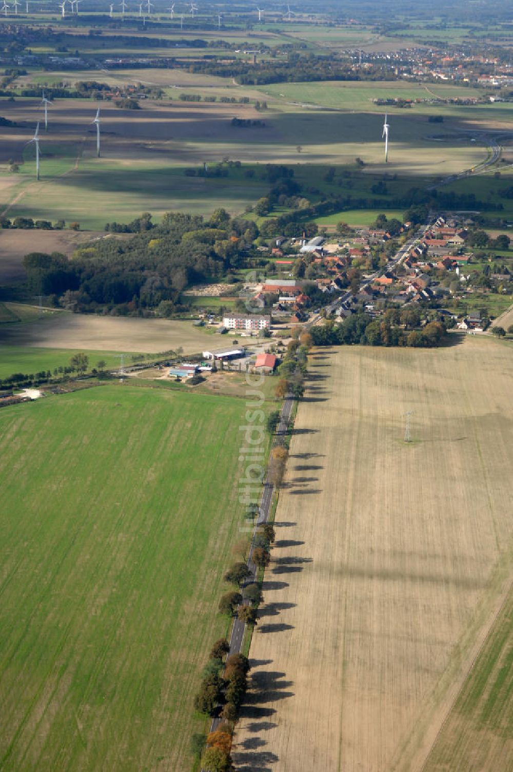 Kemnitz aus der Vogelperspektive: Verlauf Bundesstrasse 189 von Wittenberge bis Wittstock