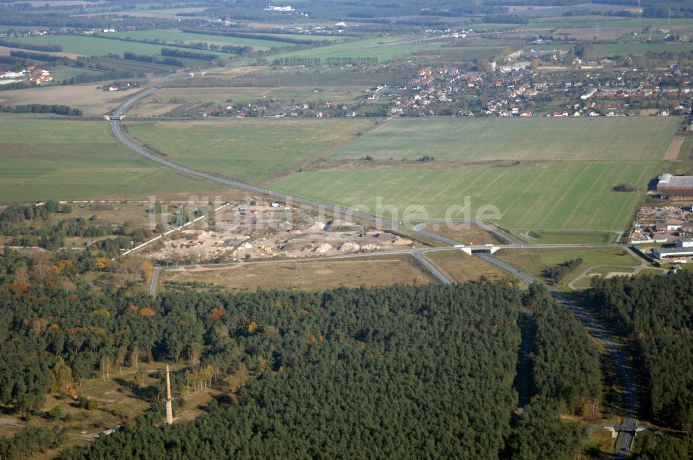 Luftaufnahme Perleberg - Verlauf Bundesstrasse 189 von Wittenberge bis Wittstock