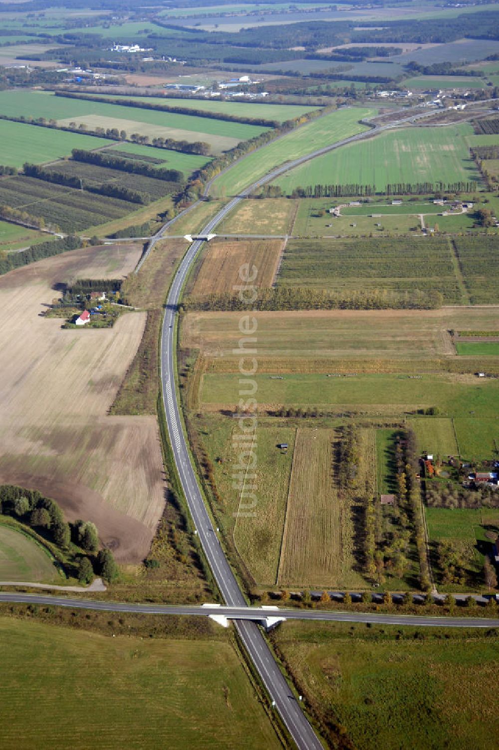 Luftbild Perleberg - Verlauf Bundesstrasse 189 von Wittenberge bis Wittstock