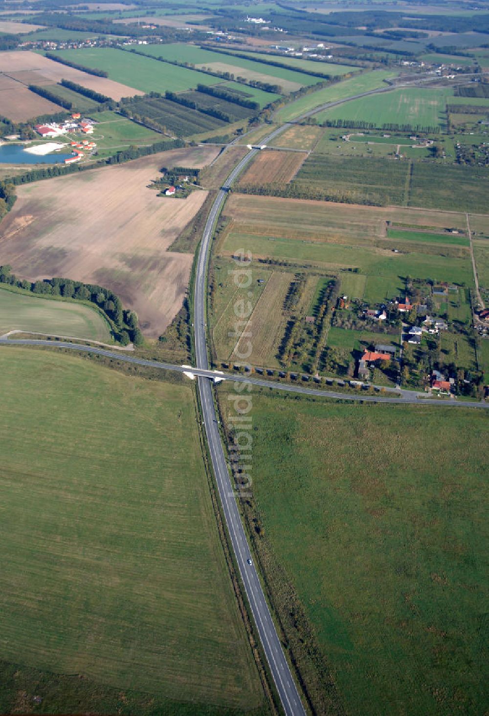 Luftaufnahme Perleberg - Verlauf Bundesstrasse 189 von Wittenberge bis Wittstock