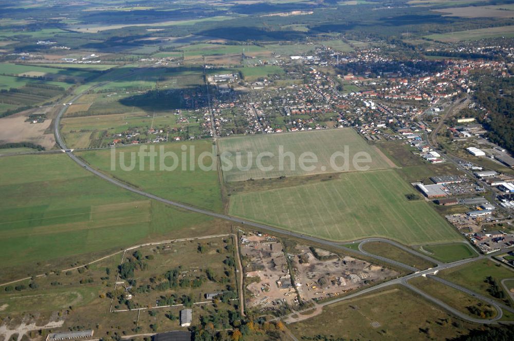 Perleberg von oben - Verlauf Bundesstrasse 189 von Wittenberge bis Wittstock