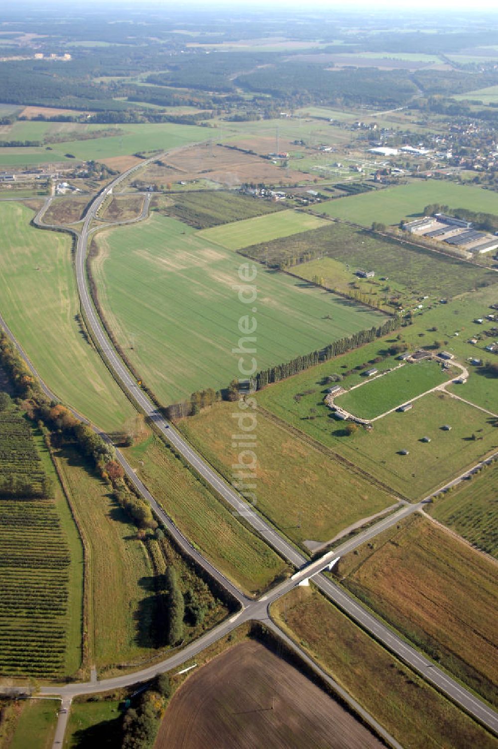 Luftaufnahme Perleberg - Verlauf Bundesstrasse 189 von Wittenberge bis Wittstock