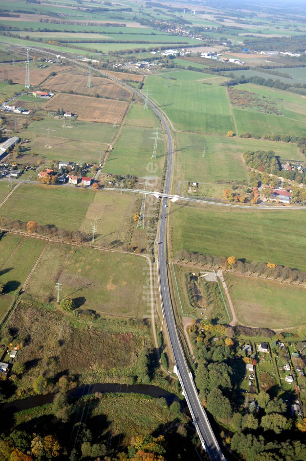 Luftbild Perleberg - Verlauf Bundesstrasse 189 von Wittenberge bis Wittstock