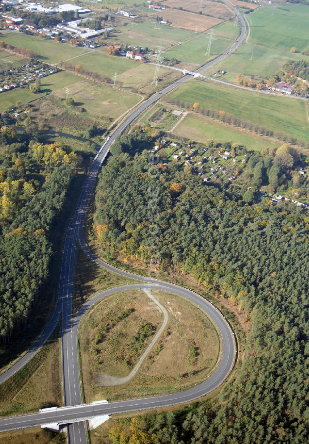 Luftaufnahme Perleberg - Verlauf Bundesstrasse 189 von Wittenberge bis Wittstock