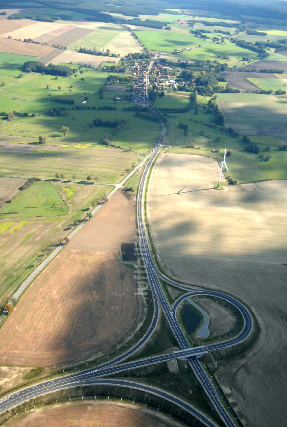 Pitzwalk von oben - Verlauf Bundesstrasse 189 von Wittenberge bis Wittstock