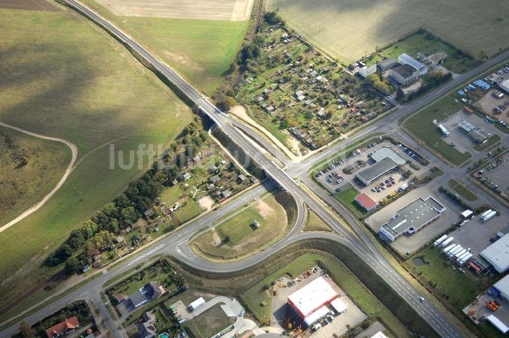 Pitzwalk aus der Vogelperspektive: Verlauf Bundesstrasse 189 von Wittenberge bis Wittstock