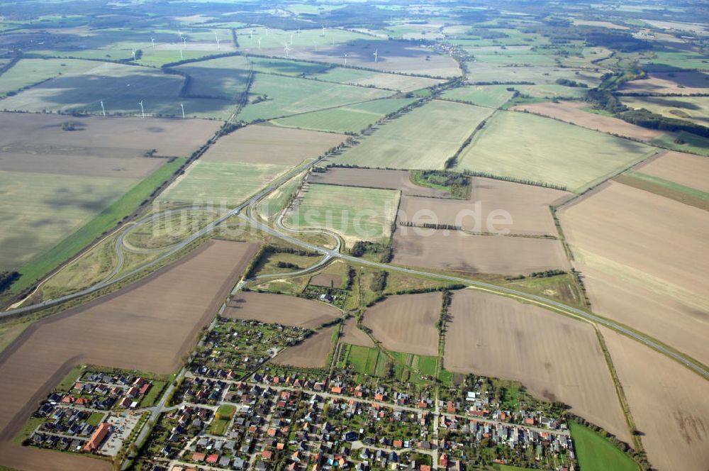 Luftbild Pitzwalk - Verlauf Bundesstrasse 189 von Wittenberge bis Wittstock