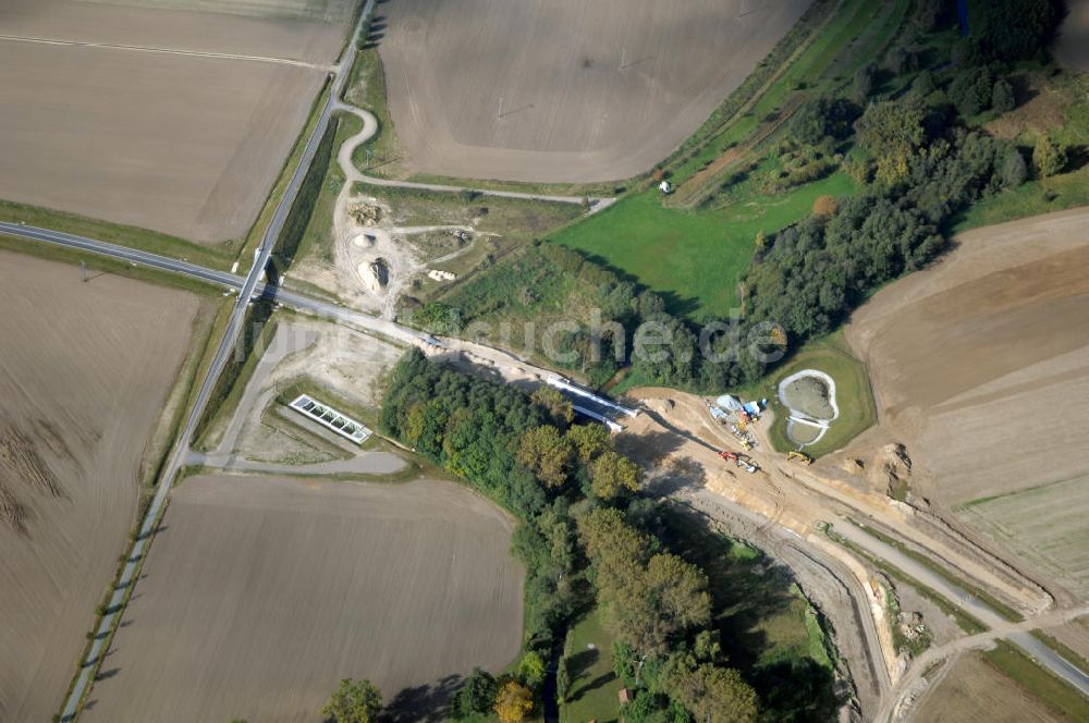 Luftaufnahme Pitzwalk - Verlauf Bundesstrasse 189 von Wittenberge bis Wittstock