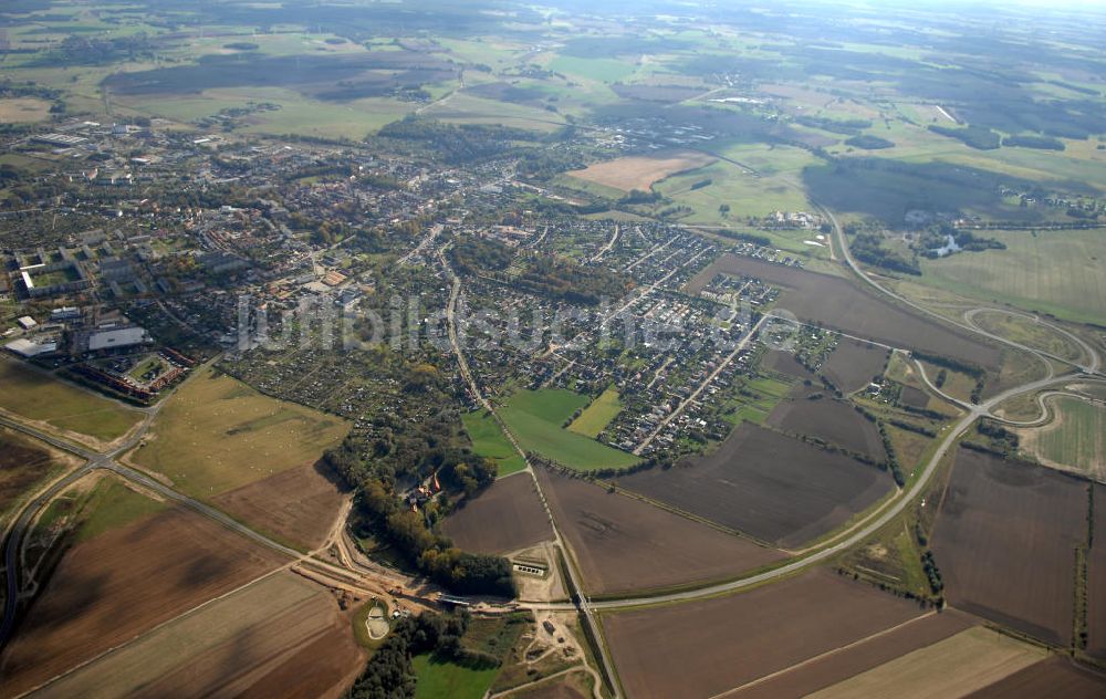 Pitzwalk von oben - Verlauf Bundesstrasse 189 von Wittenberge bis Wittstock