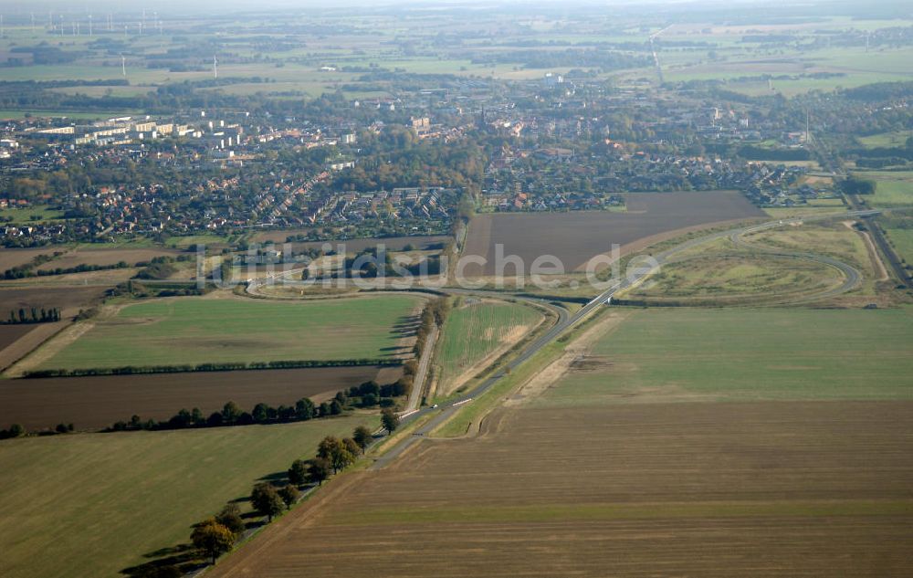 Luftbild Pitzwalk - Verlauf Bundesstrasse 189 von Wittenberge bis Wittstock