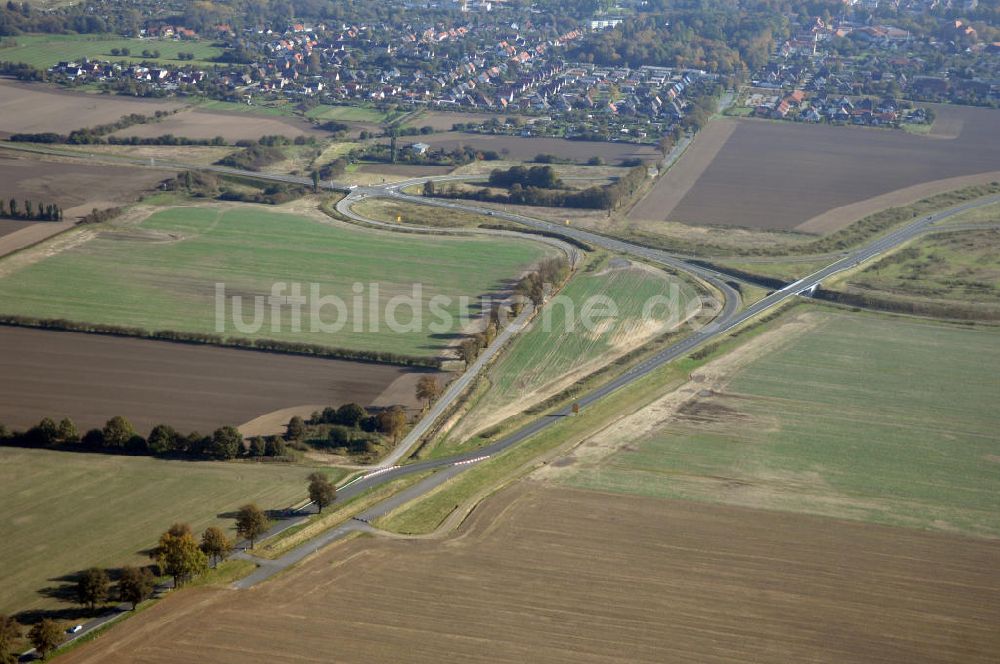 Luftaufnahme Pitzwalk - Verlauf Bundesstrasse 189 von Wittenberge bis Wittstock