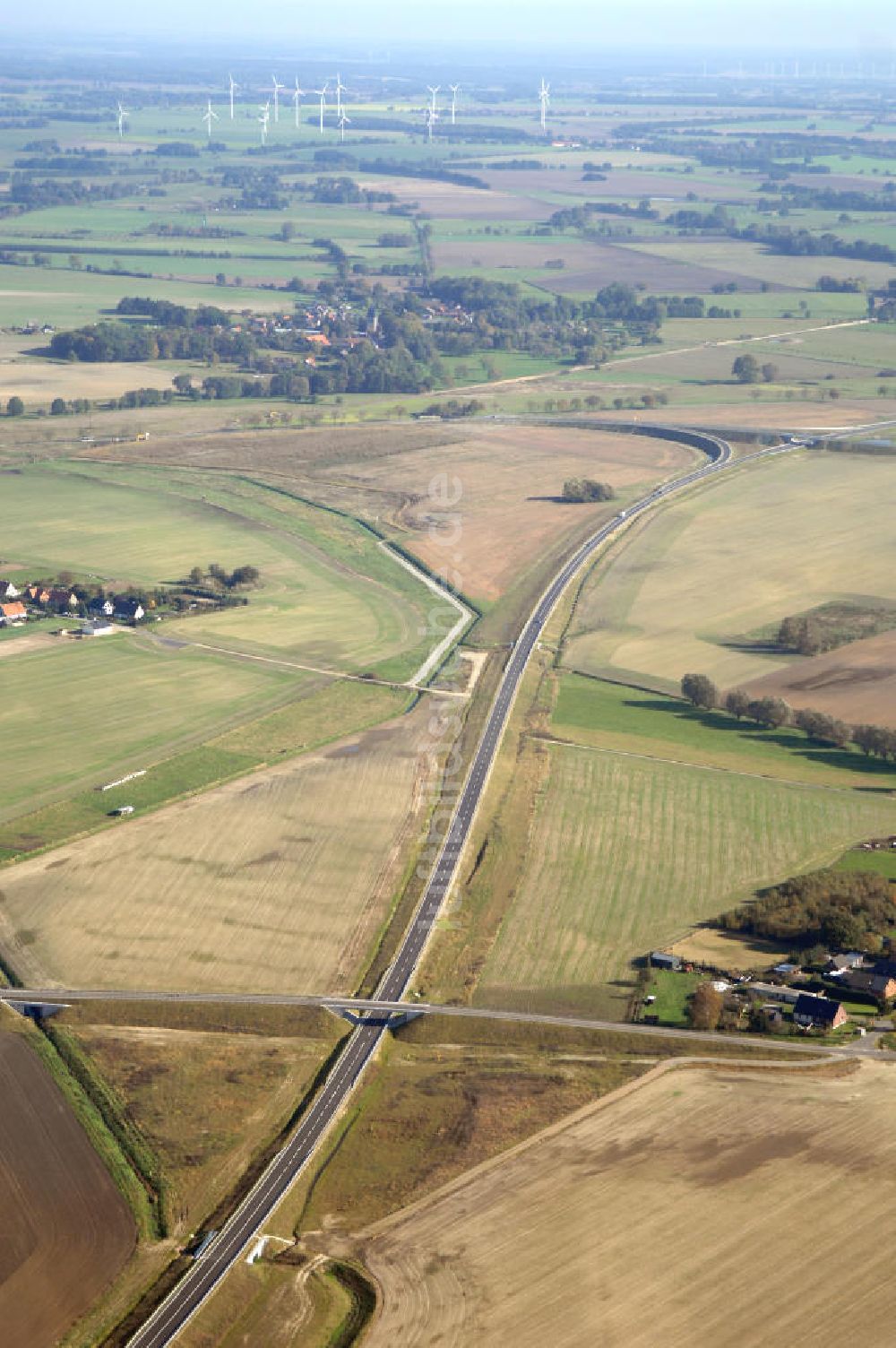 Luftbild Pitzwalk - Verlauf Bundesstrasse 189 von Wittenberge bis Wittstock