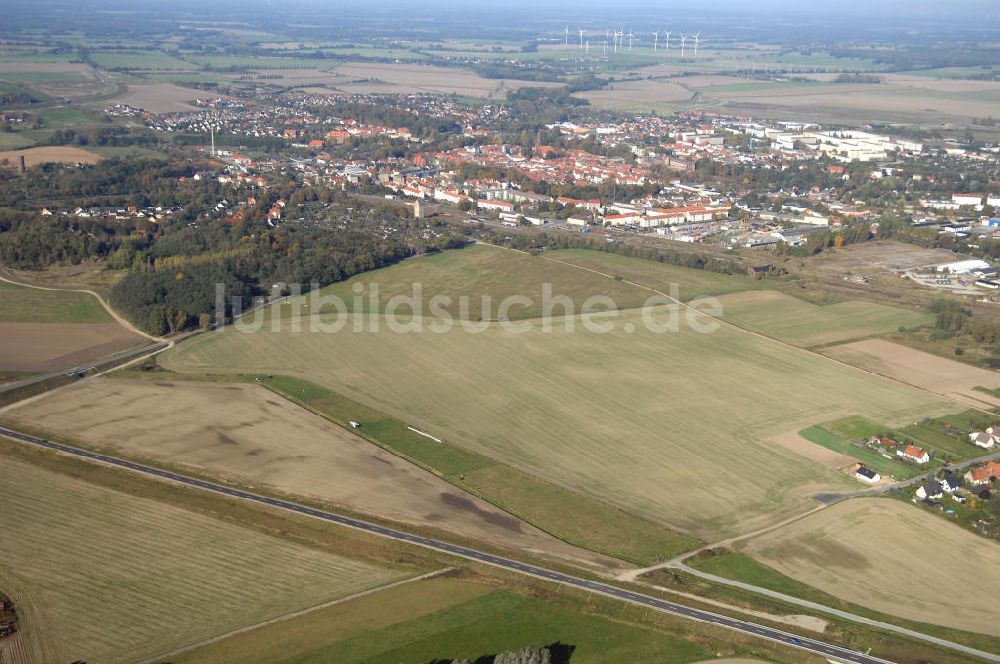 Pitzwalk aus der Vogelperspektive: Verlauf Bundesstrasse 189 von Wittenberge bis Wittstock