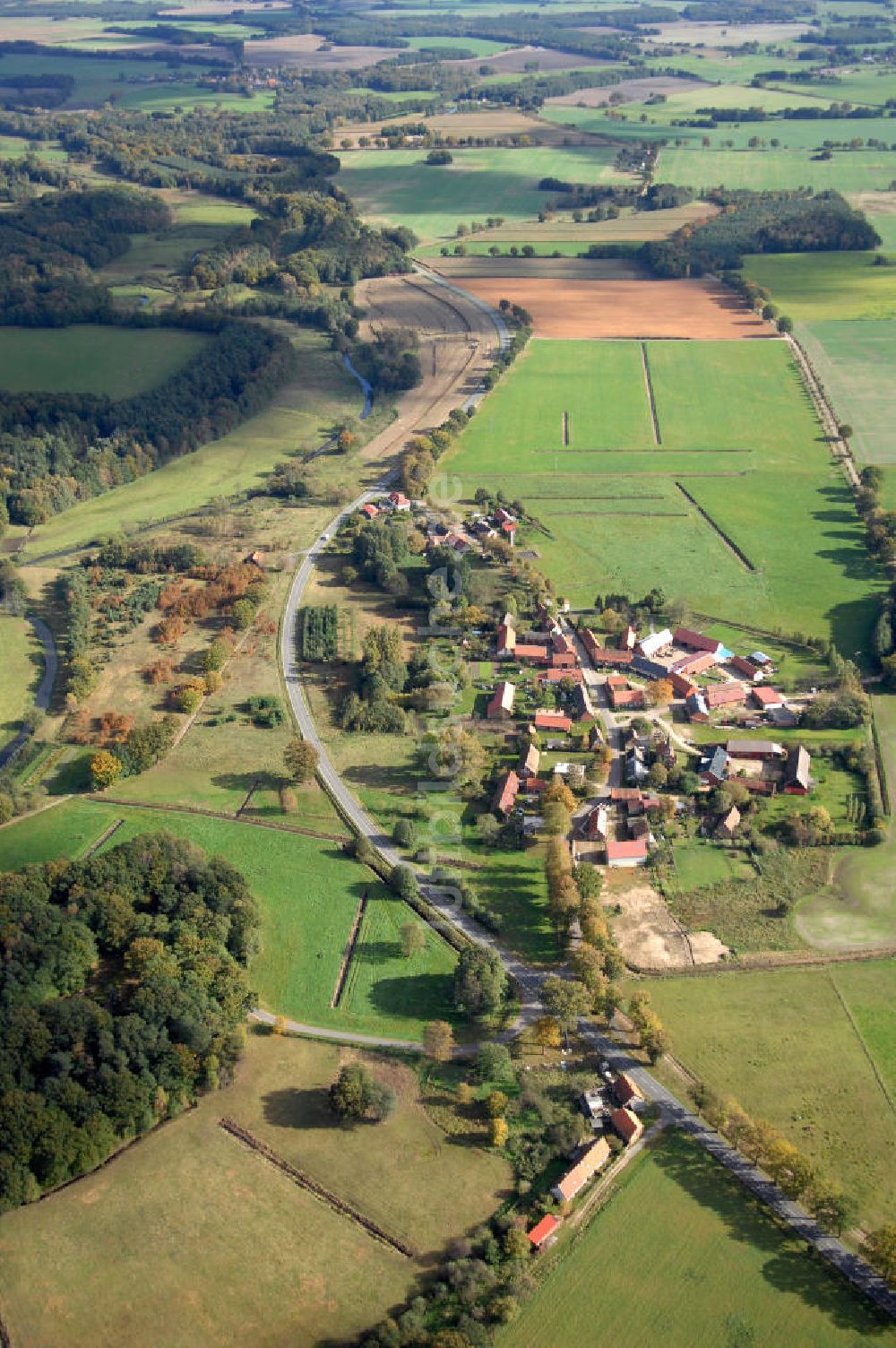 Luftbild Rohlsdorf - Verlauf Bundesstrasse 189 von Wittenberge bis Wittstock