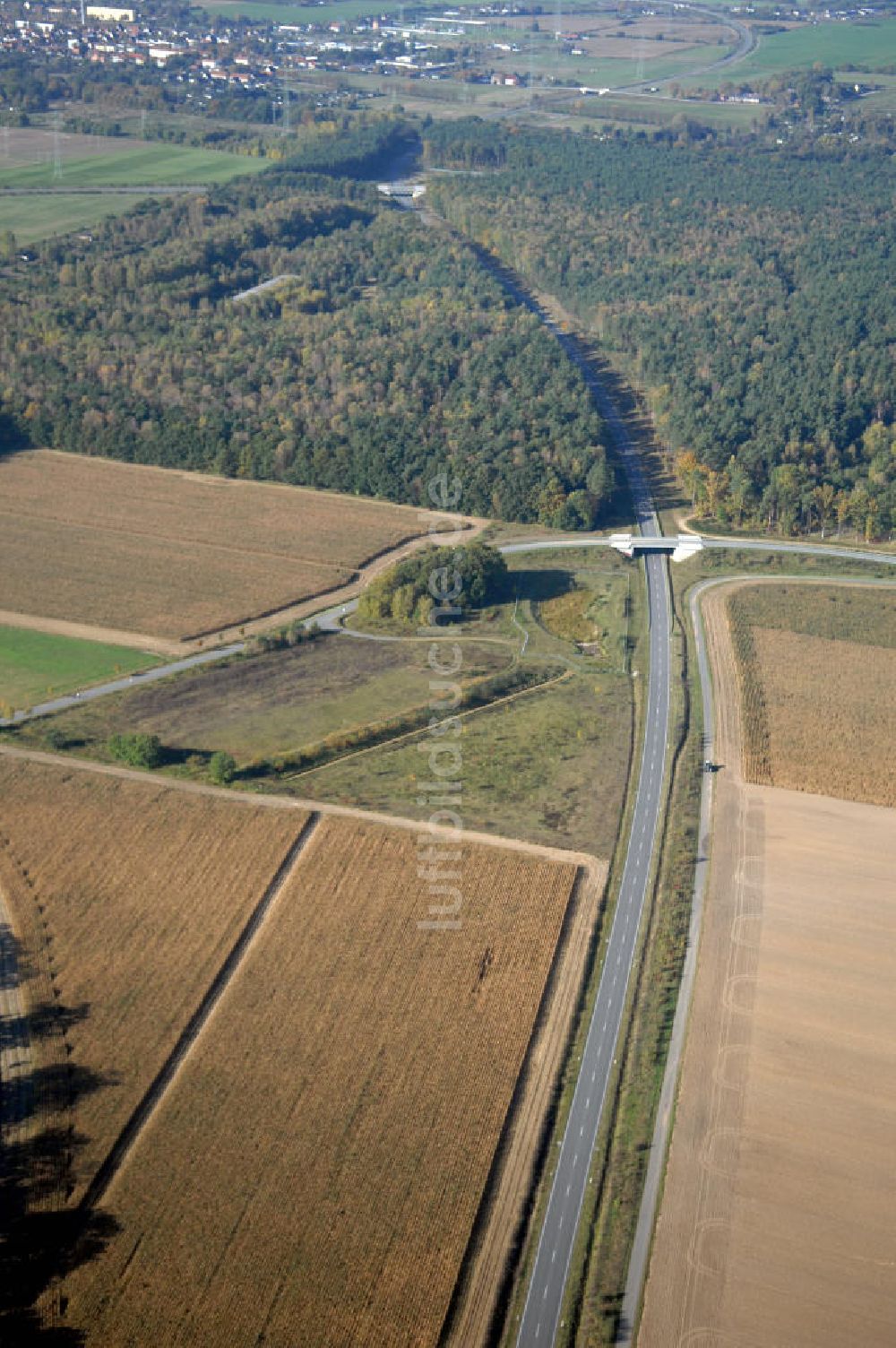 Perleberg von oben - Verlauf Bundesstrasse 189 von Wittenberge bis Wittstock