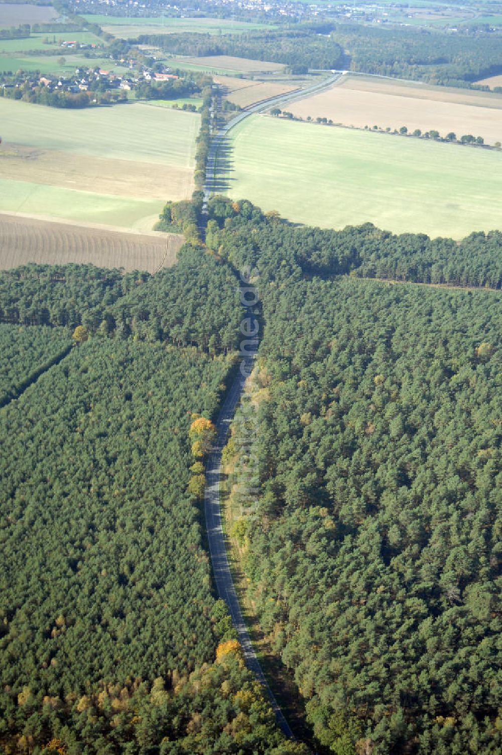 Luftaufnahme Perleberg - Verlauf Bundesstrasse 189 von Wittenberge bis Wittstock